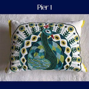 Pier 1 Peacock Accent Pillow